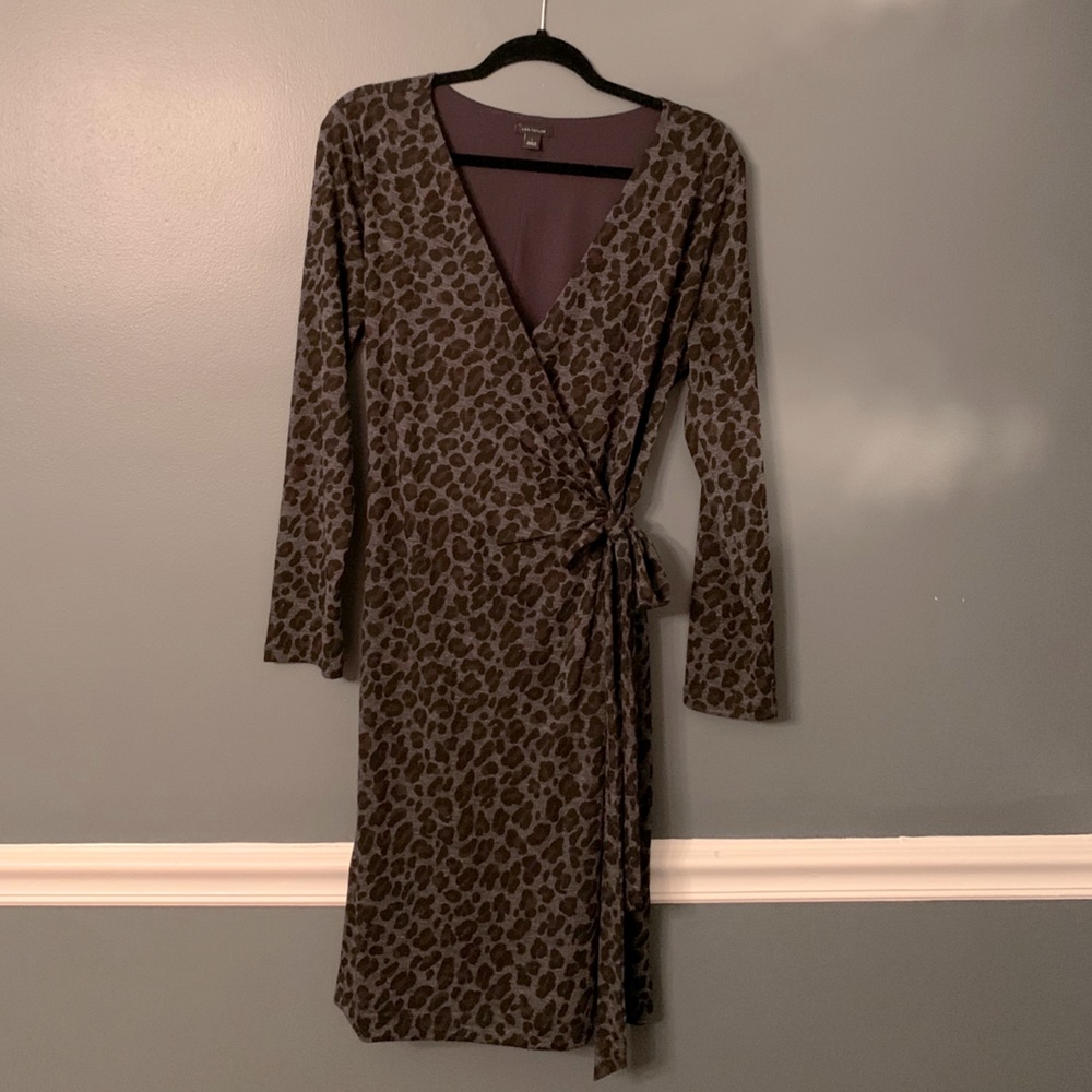 Ann Taylor Animal Print Wrap Dress NWOT
